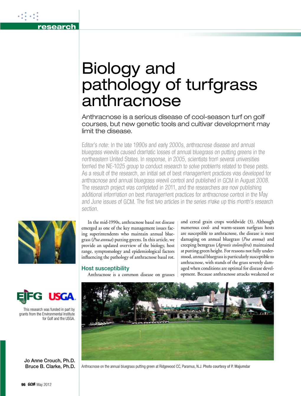 Biology and Pathology of Turfgrass Anthracnose