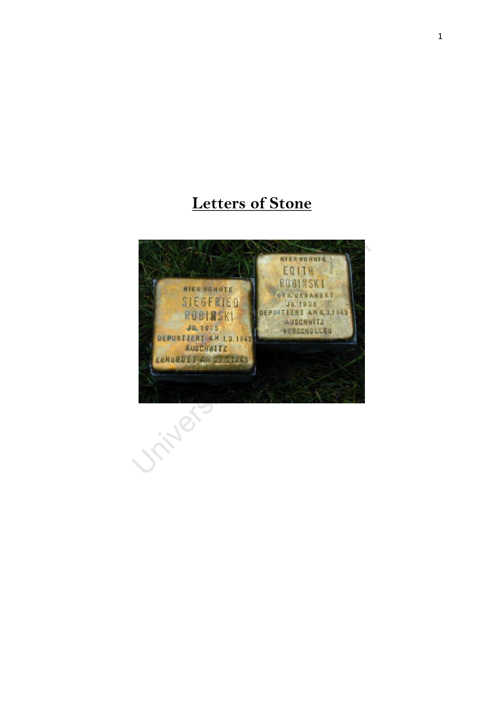 Letters of Stone