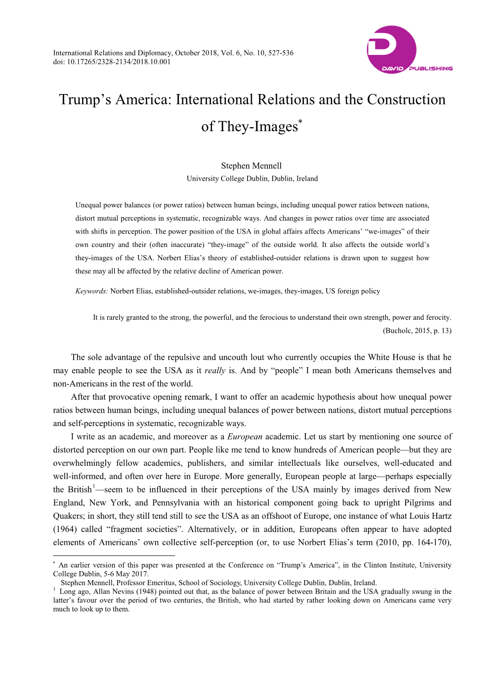 International Relations and the Construction of They-Images∗