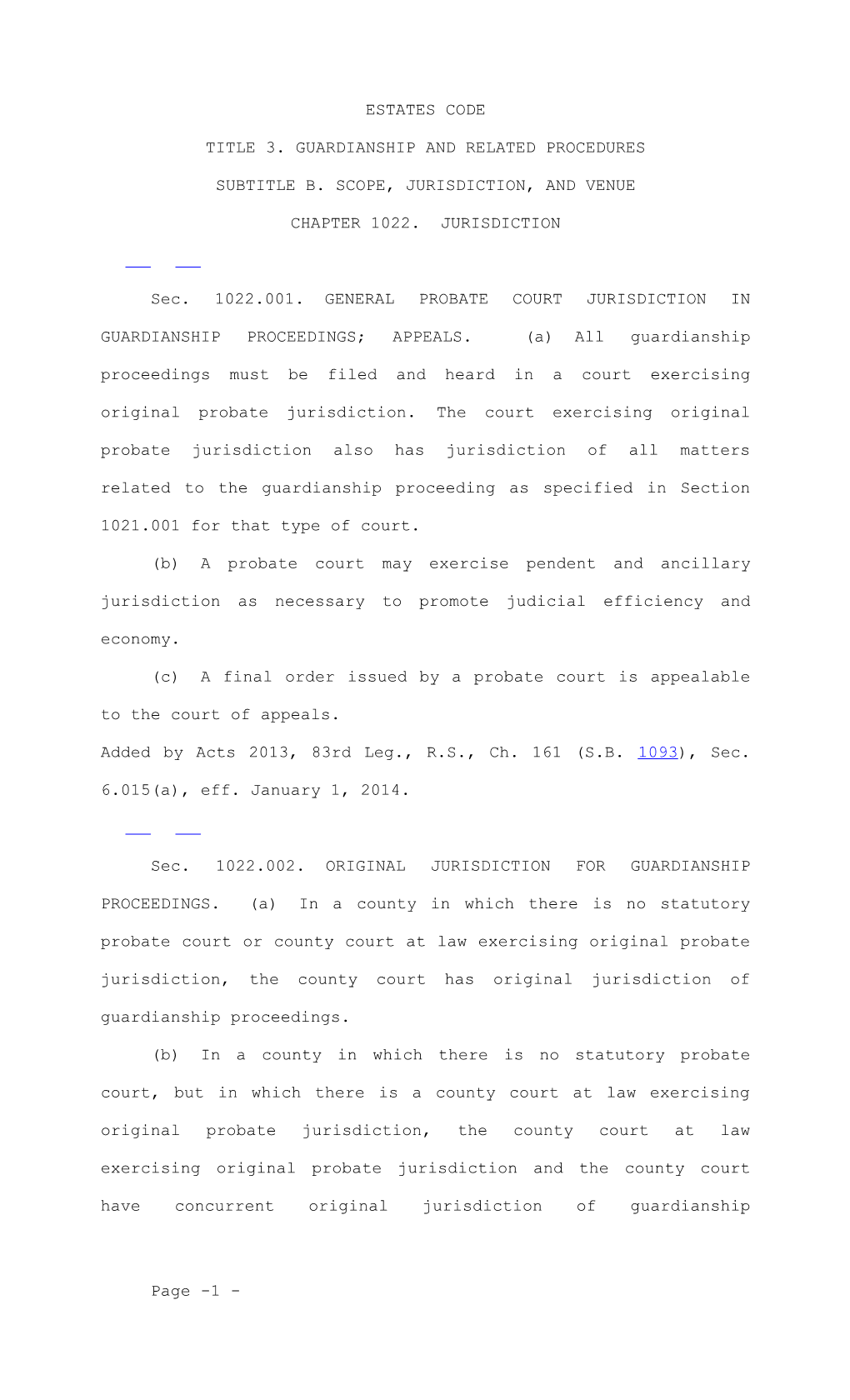 Title 3. Guardianship and Related Procedures