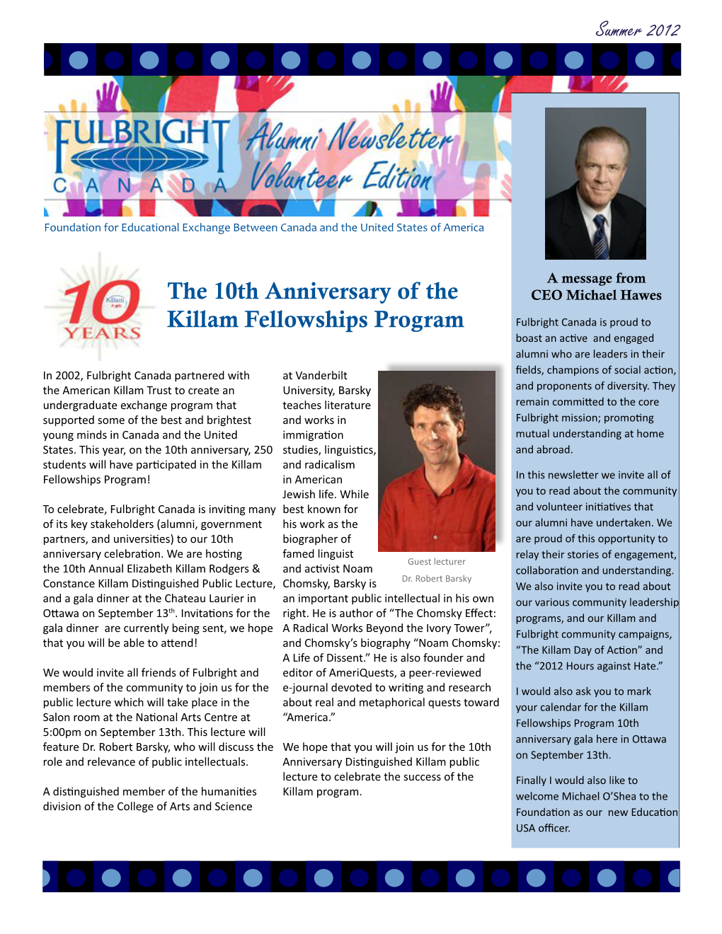 The 10Th Anniversary of the Killam Fellowships