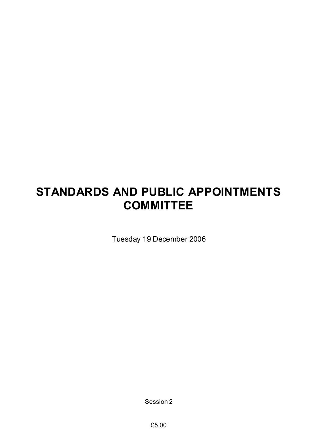 Standards and Public Appointments Committee