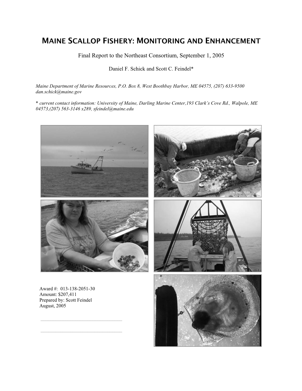 Maine Scallop Fishery: Monitoring and Enhancement