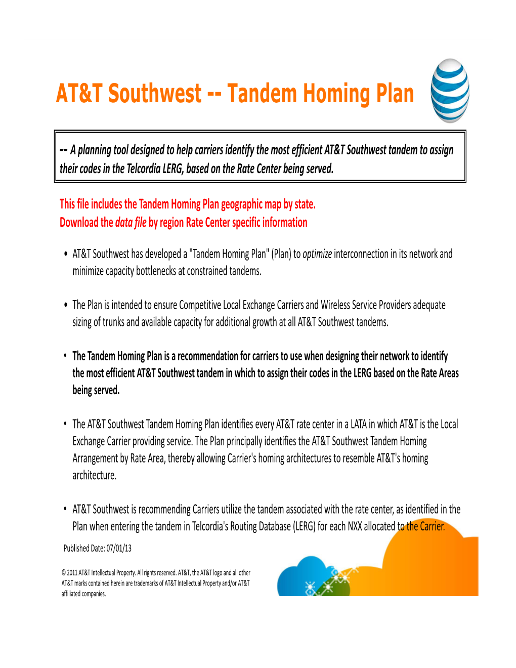 AT&T Southwest -- Tandem Homing Plan