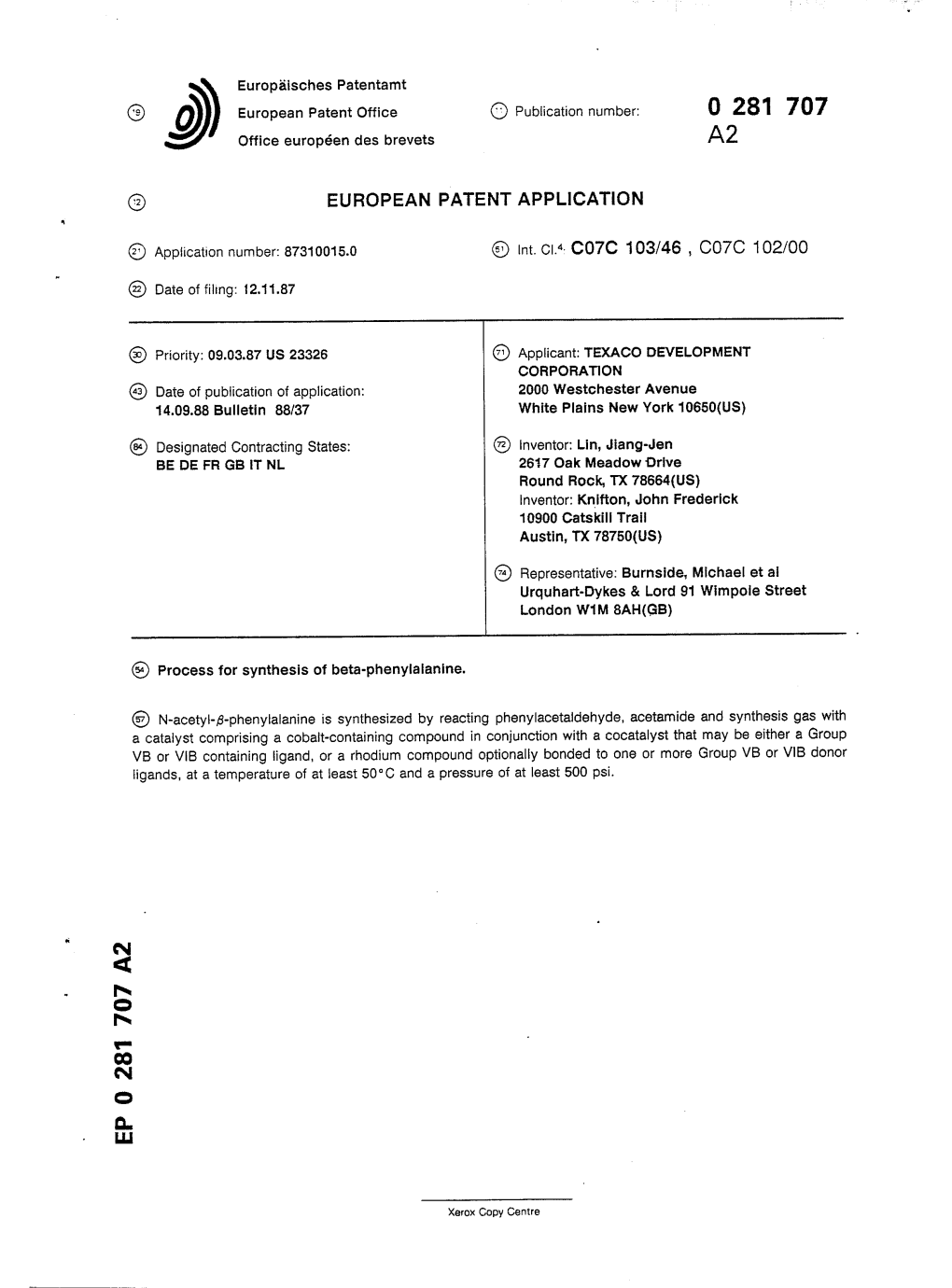 Process for Synthesis of Beta-Phenylalanine