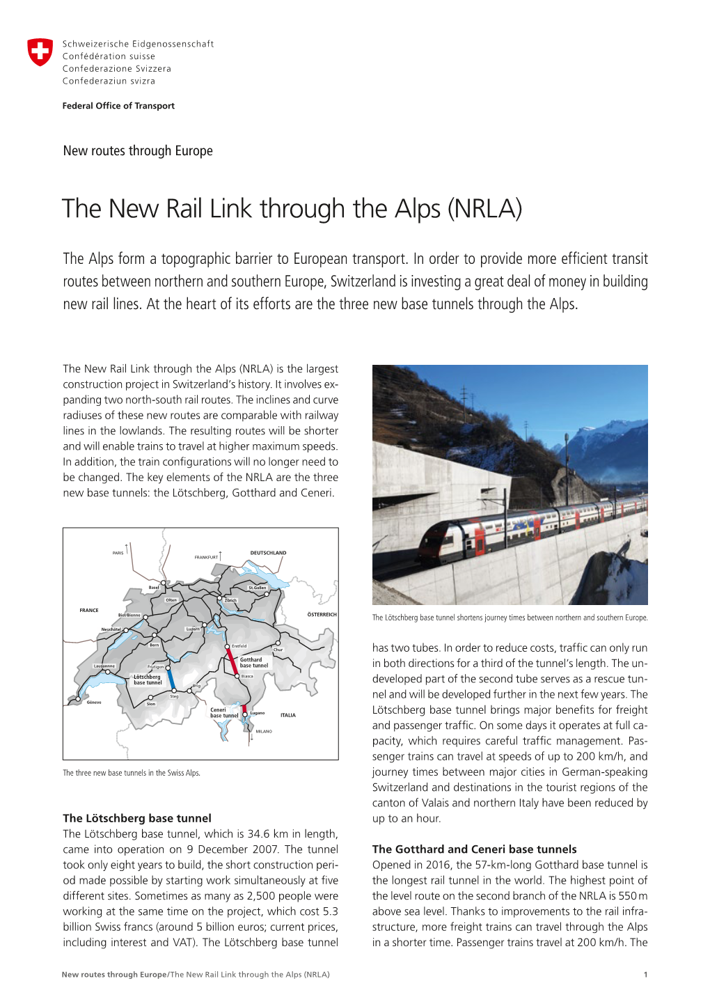 The New Rail Link Through the Alps (NRLA)