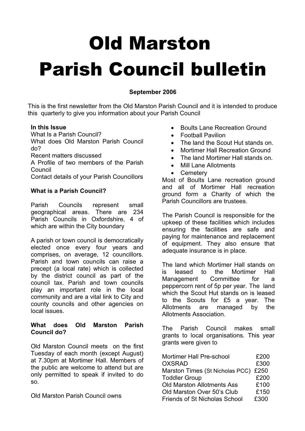 Old Marston Parish Council