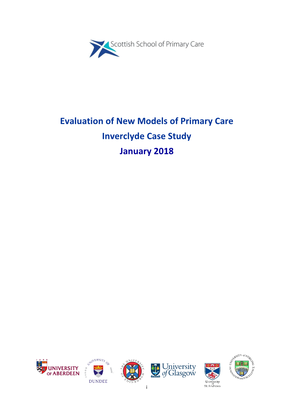 Evaluation of New Models of Primary Care Inverclyde Case Study January 2018