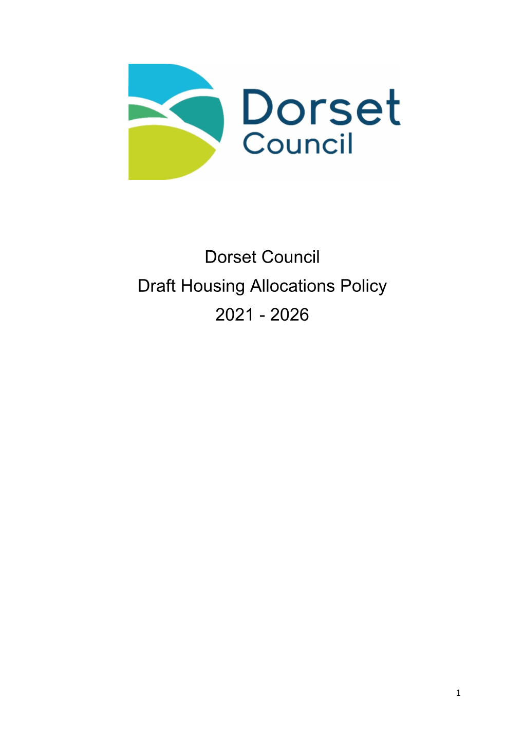 Dorset Council Draft Housing Allocations Policy 2021 - 2026