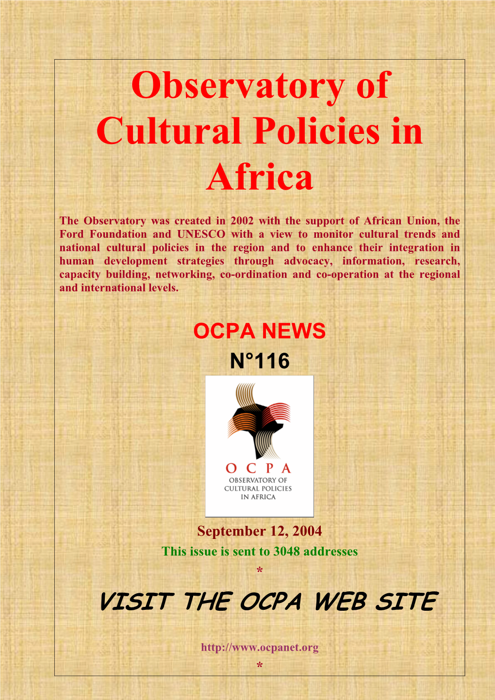 A. News from OCPA