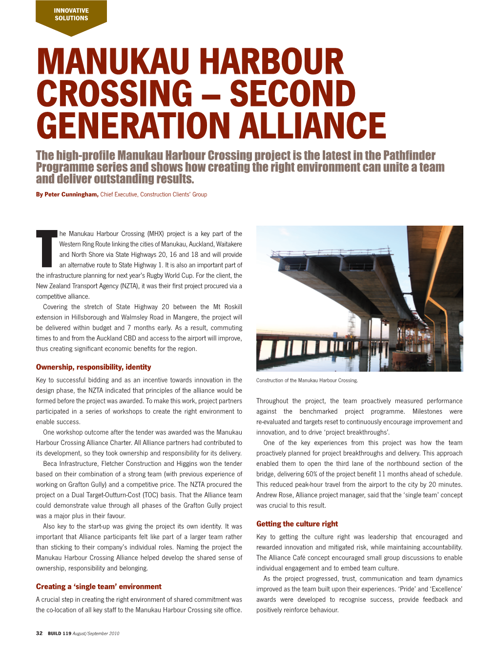 Manukau Harbour Crossing – Second Generation Alliance