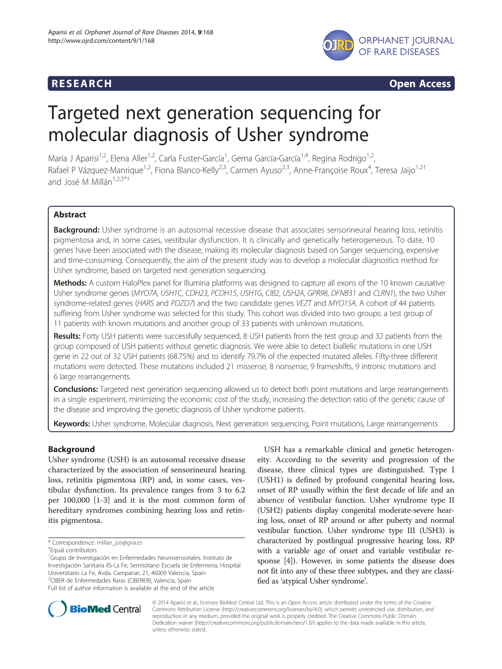 Targeted Next Generation Sequencing for Molecular Diagnosis of Usher