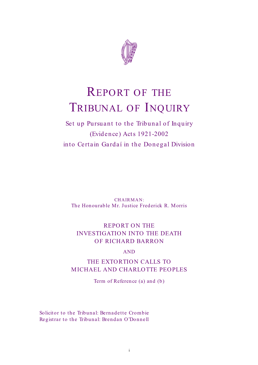 Second Report of the Morris Tribunal