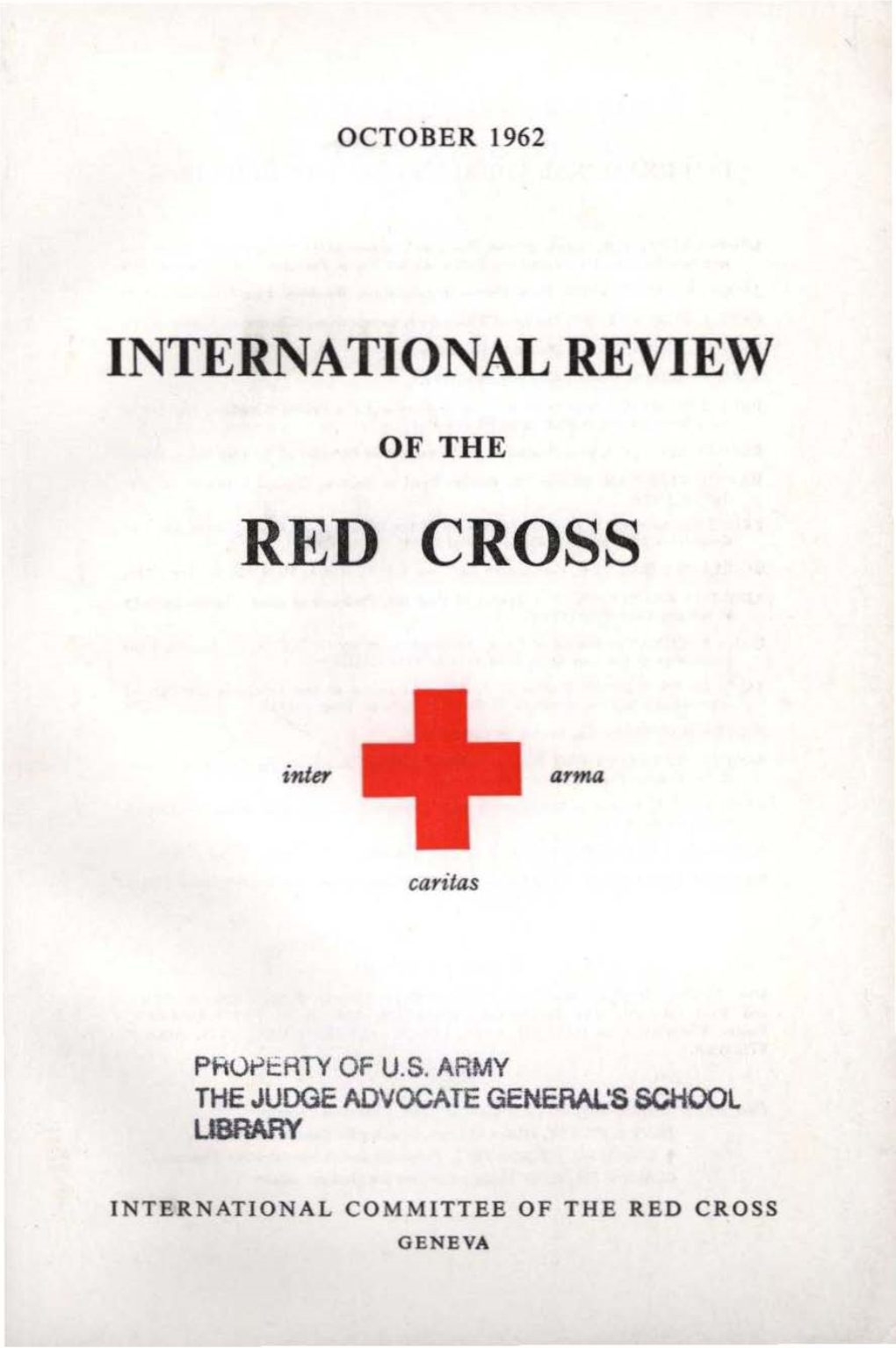 International Review of the Red Cross, October 1962, Second Year