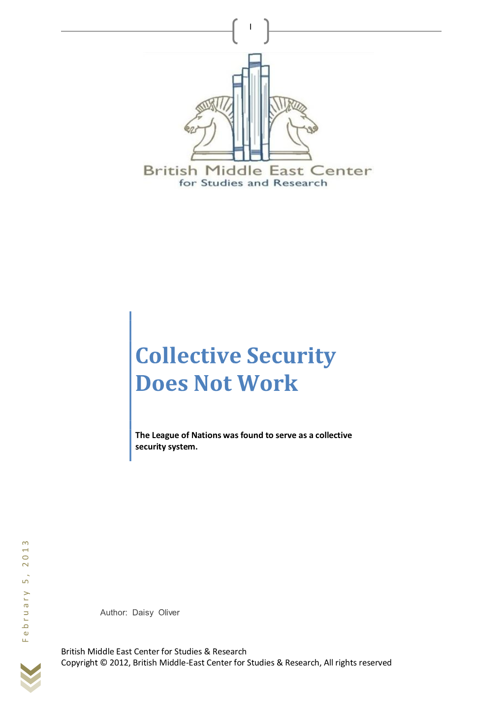 Collective Security Does Not Work