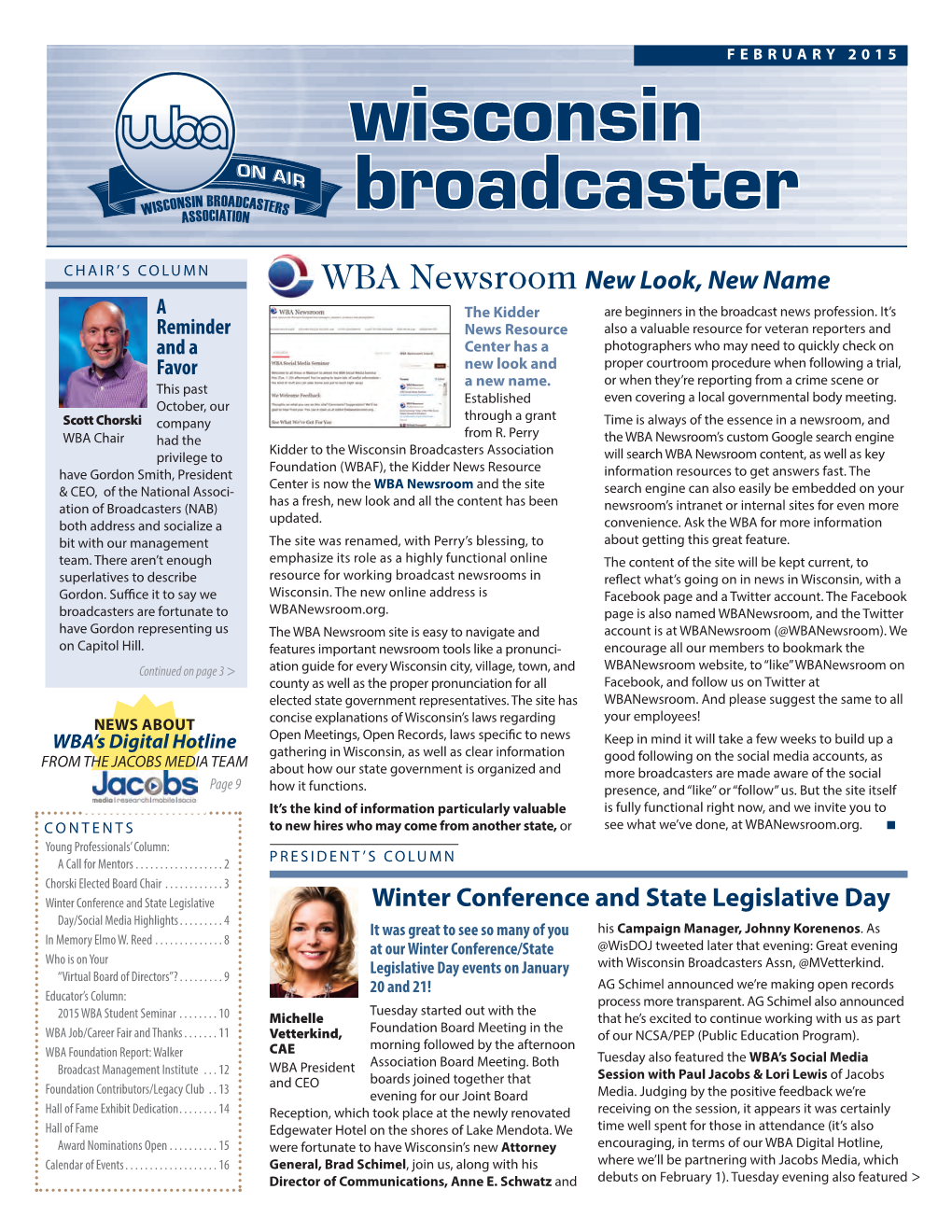 Wisconsin Broadcaster WBA February 2015