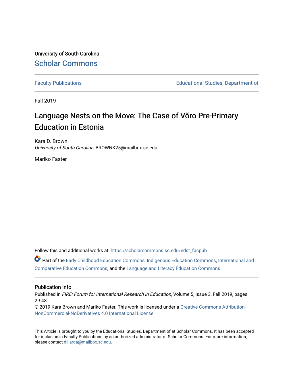 Language Nests on the Move: the Case of Võro Pre-Primary Education in Estonia