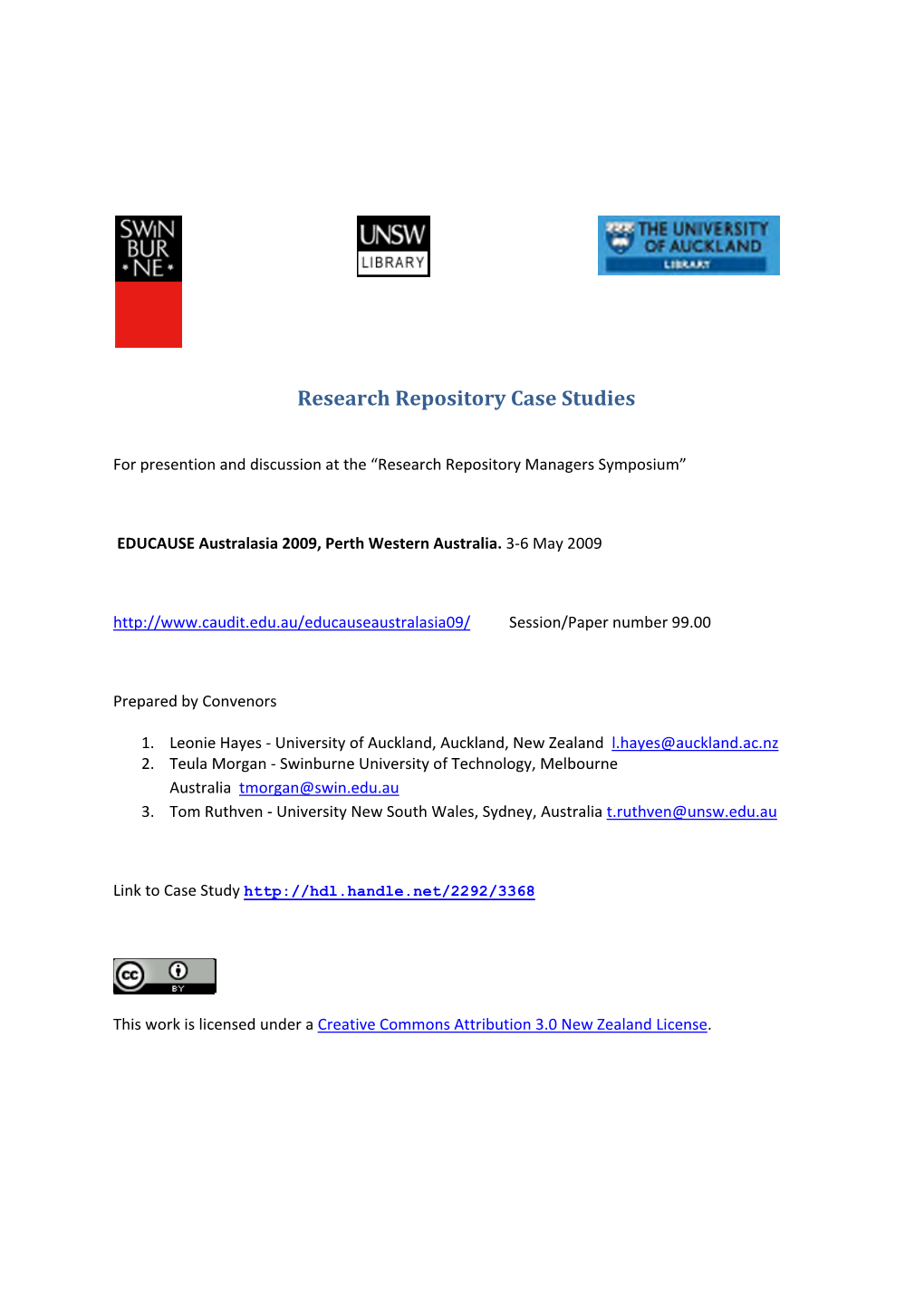Research Repository Case Studies
