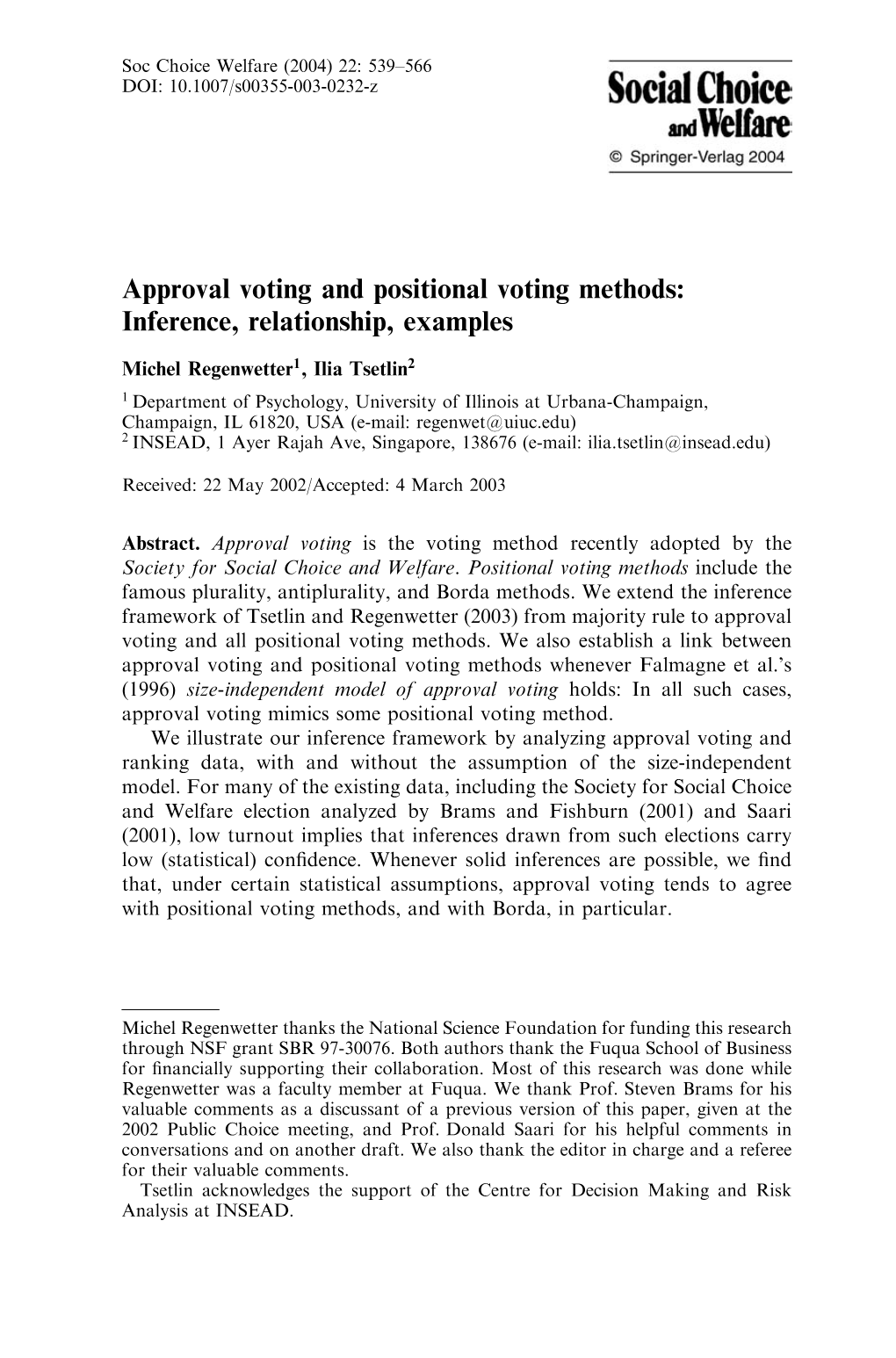 Approval Voting and Positional Voting Methods: Inference, Relationship, Examples