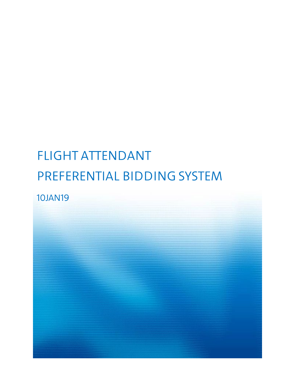 Flight Attendant Preferential Bidding System