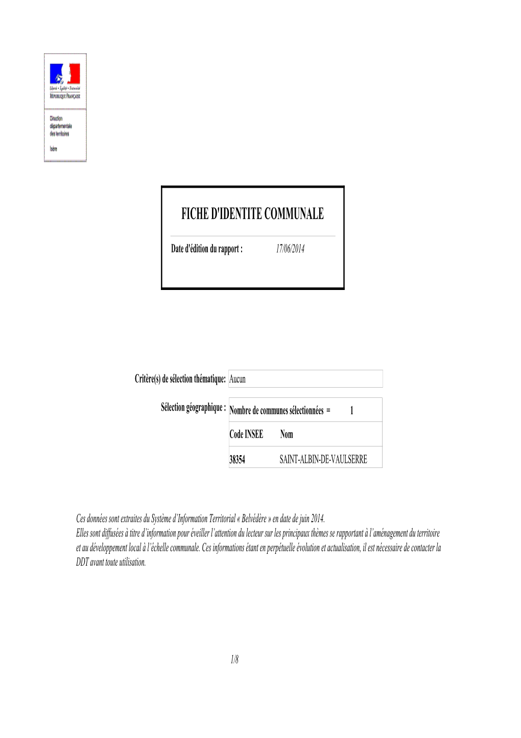 Fiches D'identité Communales