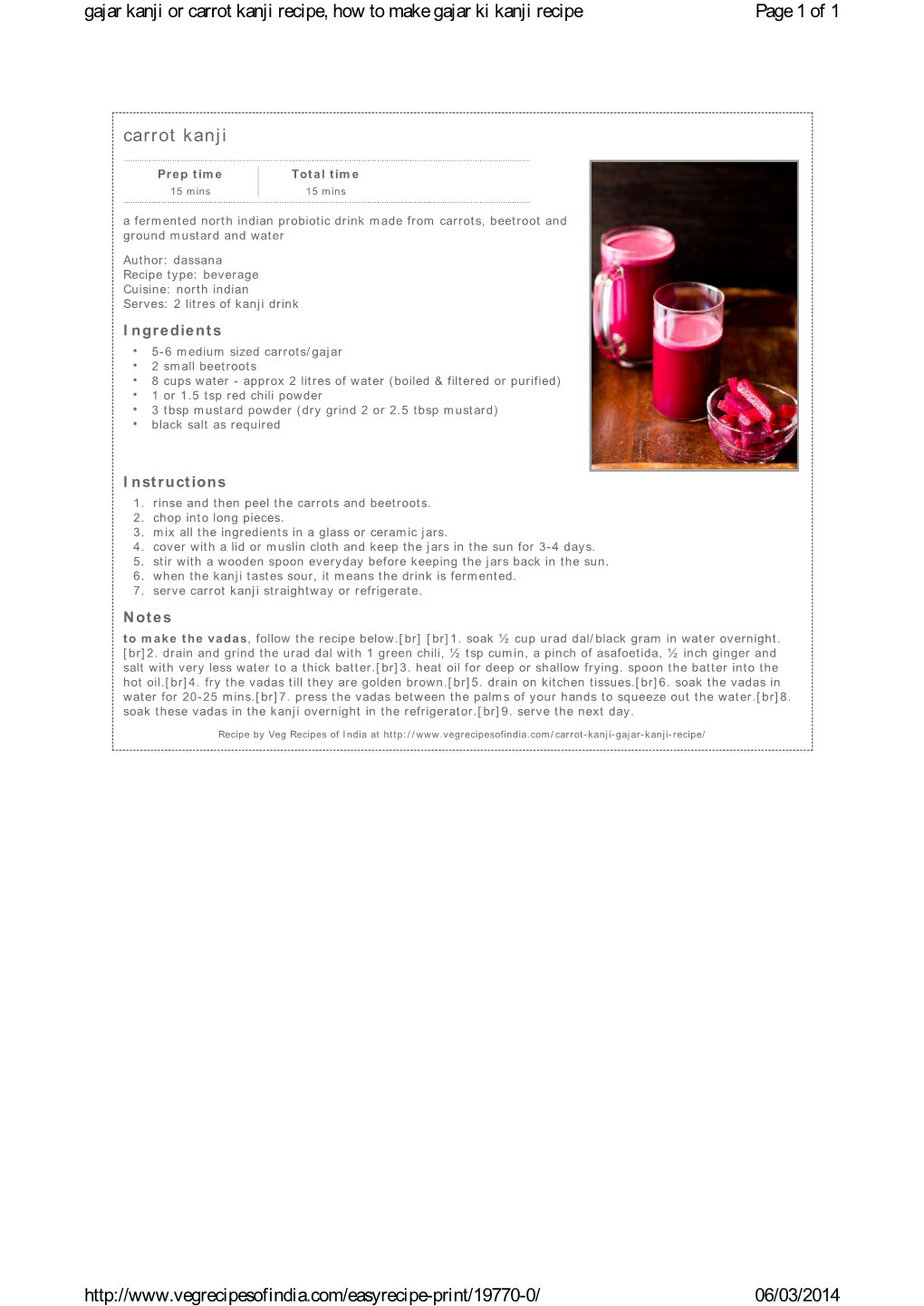 Page1 of 1 Gajar Kanji Or Carrot Kanji Recipe, How to Make Gajar Ki Kanji