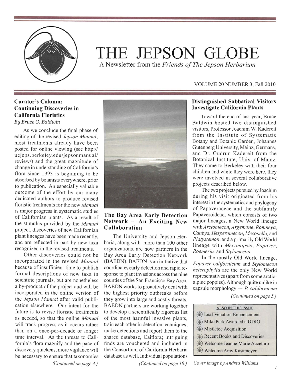 THE JEPSON GLOBE a Newsletter from the Friends A/The Jepson Herbarium