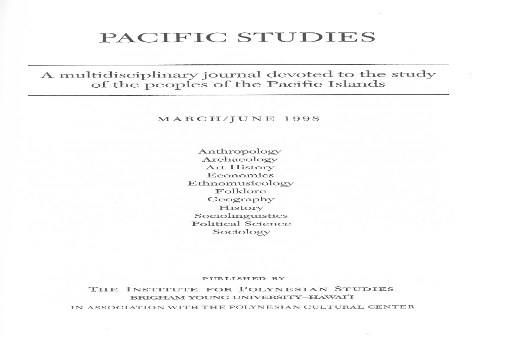 Vol. 21 No. 1&2 Pacific Studies