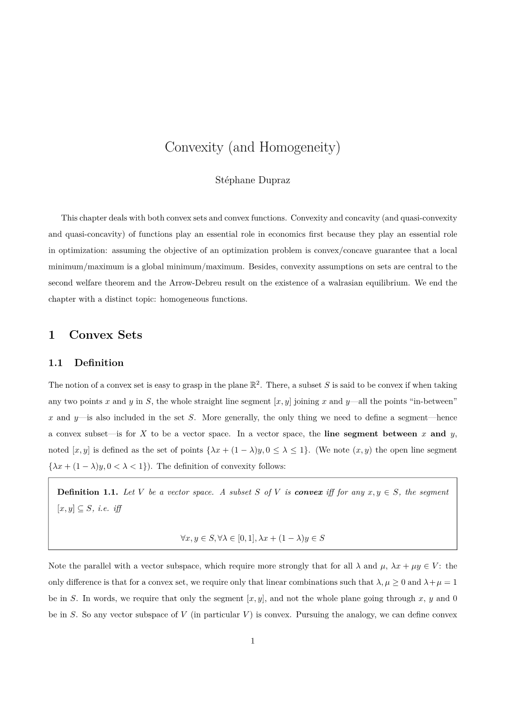 Convexity (And Homogeneity)