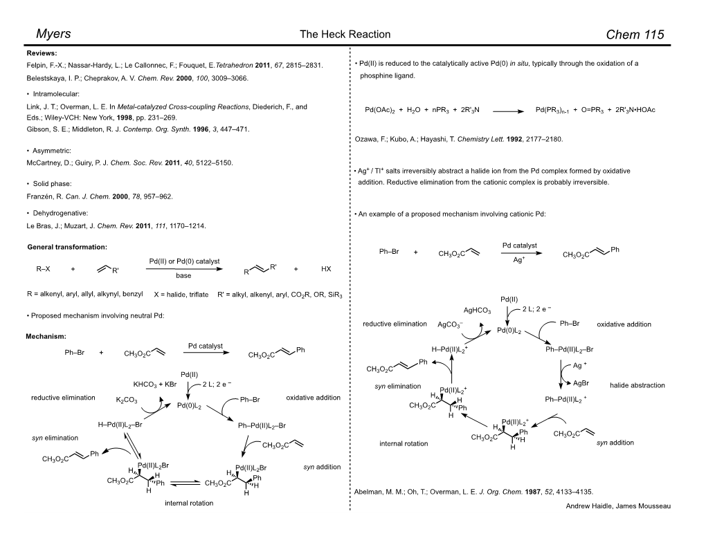 The Heck Reaction Chem 115