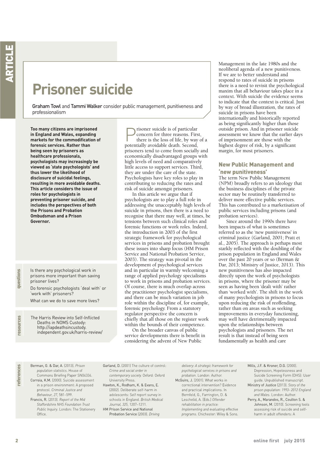 Prisoner Suicide Context