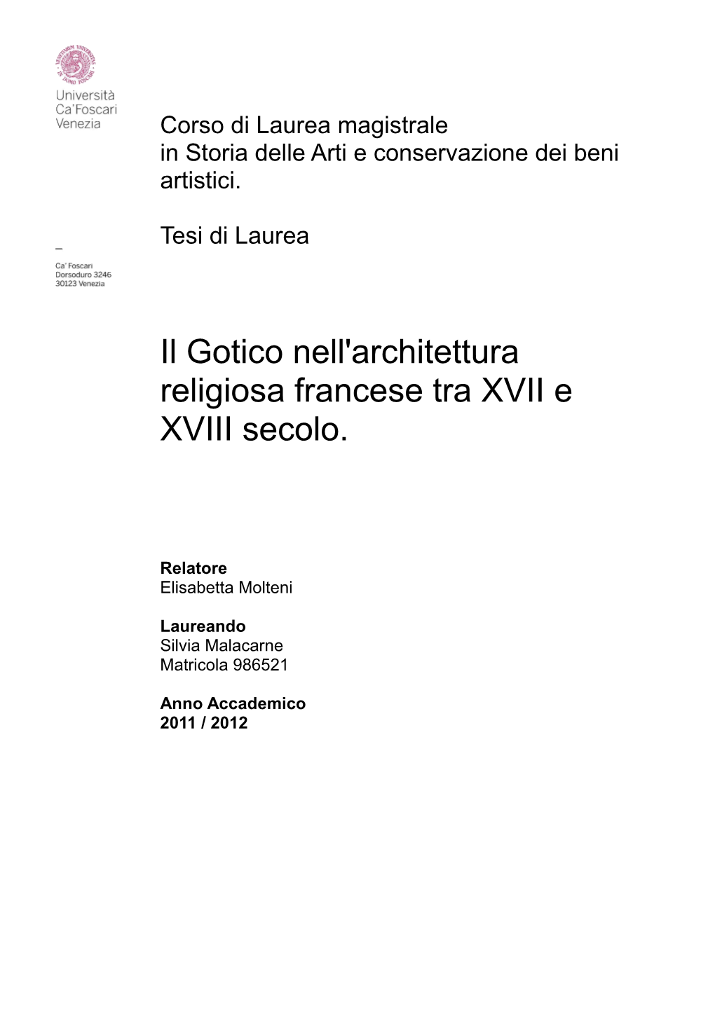 Il Gotico Nell'architettura Religiosa Francese Tra XVII E XVIII Secolo