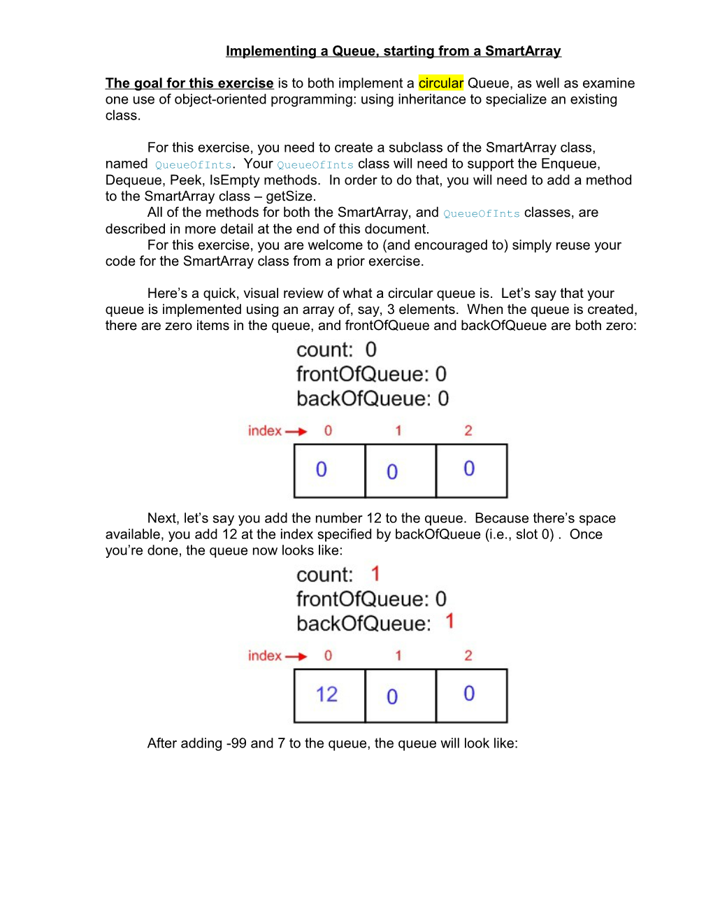 Implementing a Queue, Starting from a Smartarray