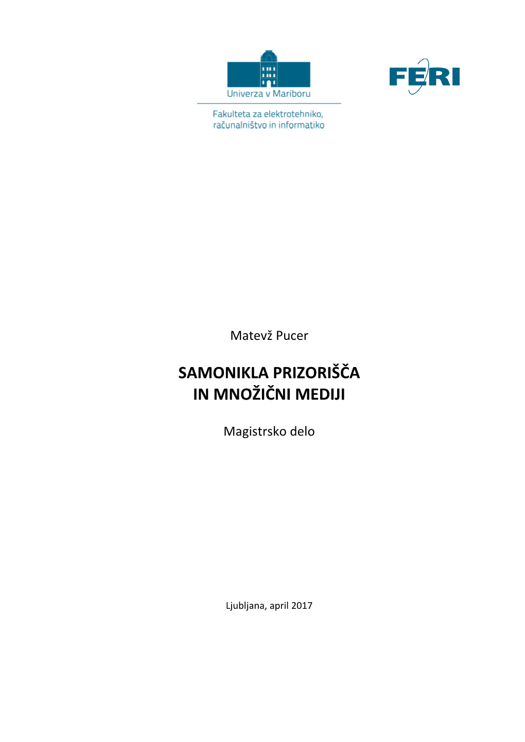 Navodila Za Pisanje Diplomskih Nalog UM FERI