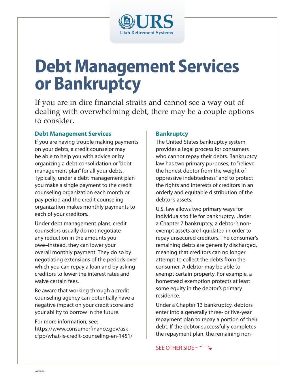 Debt Management Services Or Bankruptcy