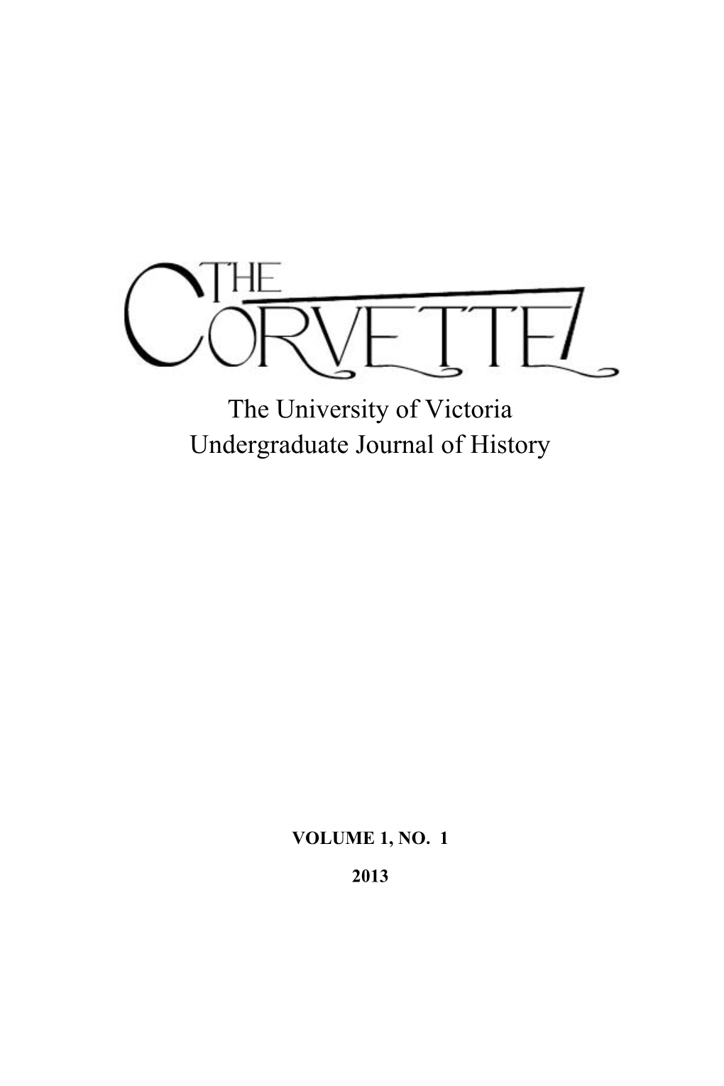 The University of Victoria Undergraduate Journal of History