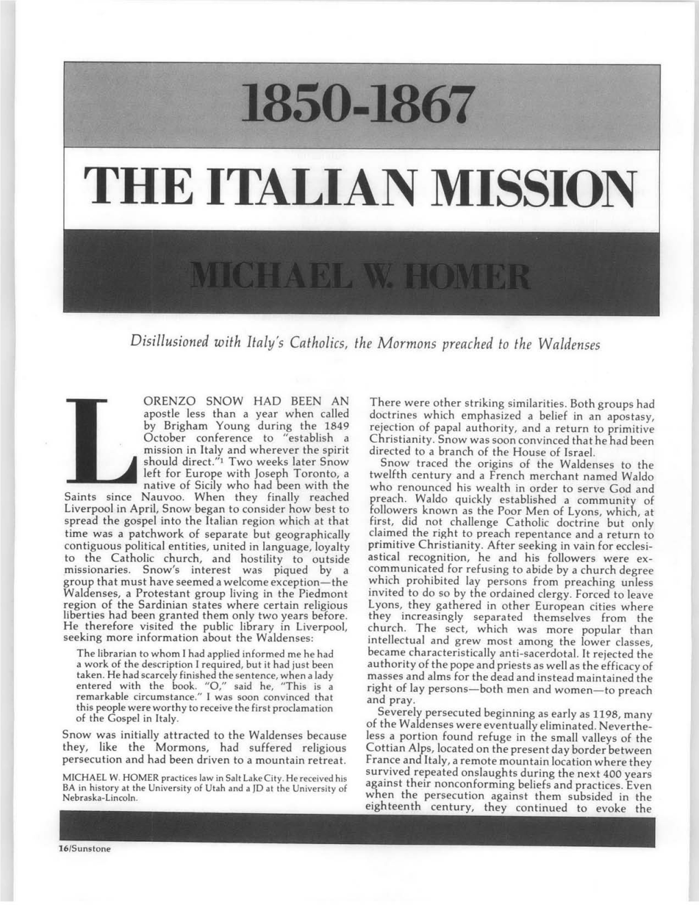 The Italian Mission