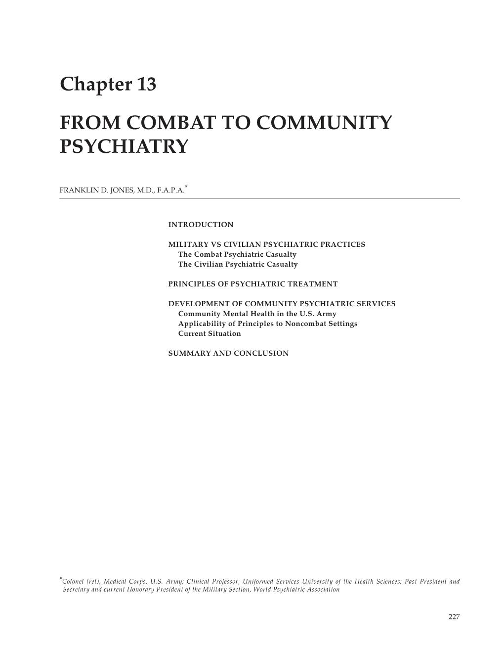 Chapter 13 from COMBAT to COMMUNITY PSYCHIATRY