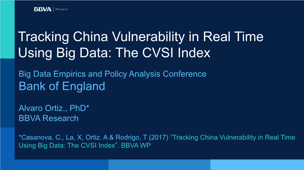 Vulnerability in Real Time Using Big Data: the CVSI Index