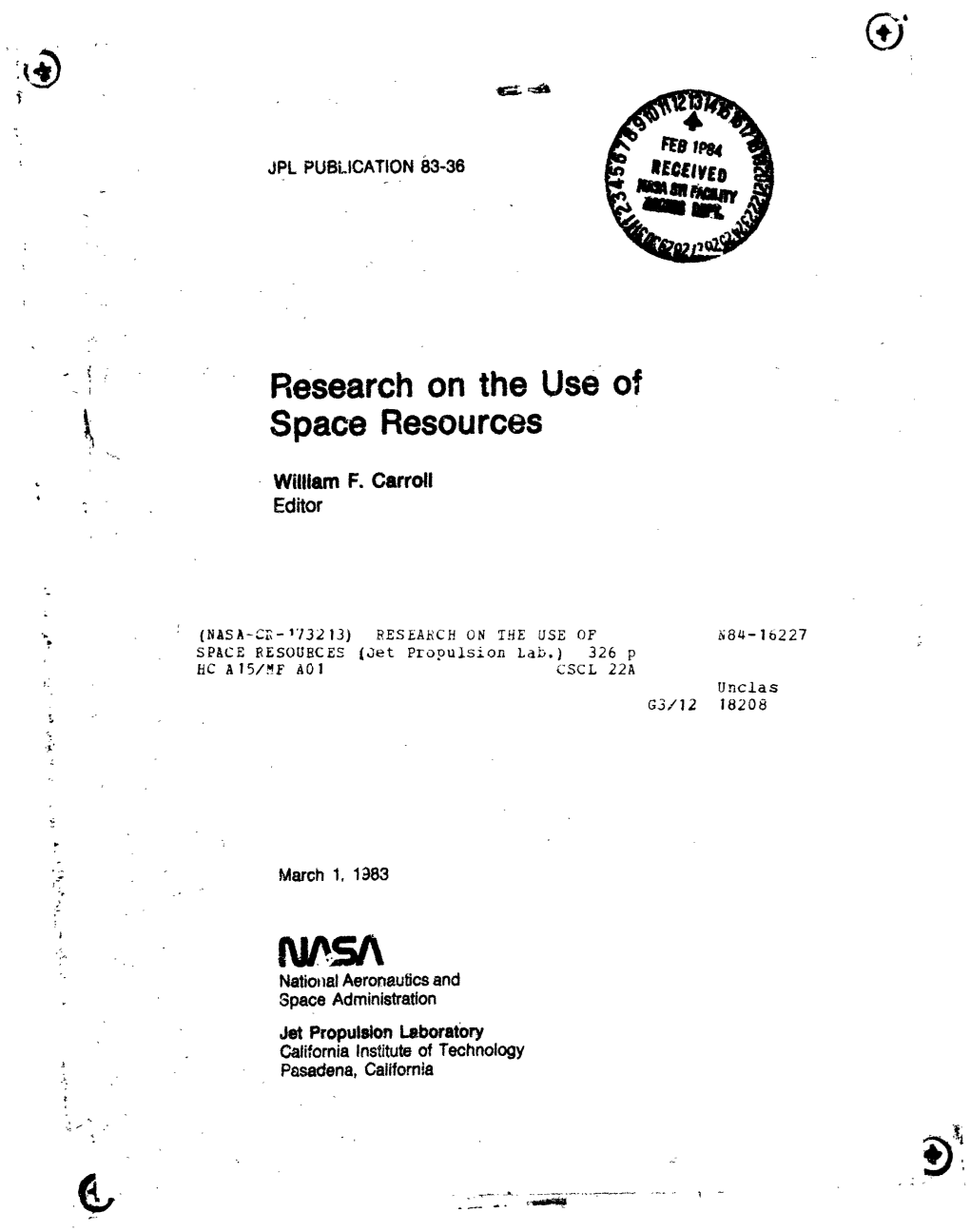 Research on the Use of Space Resources