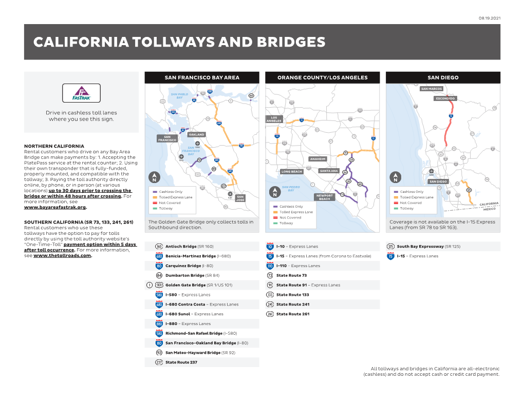 California Tollways and Bridges
