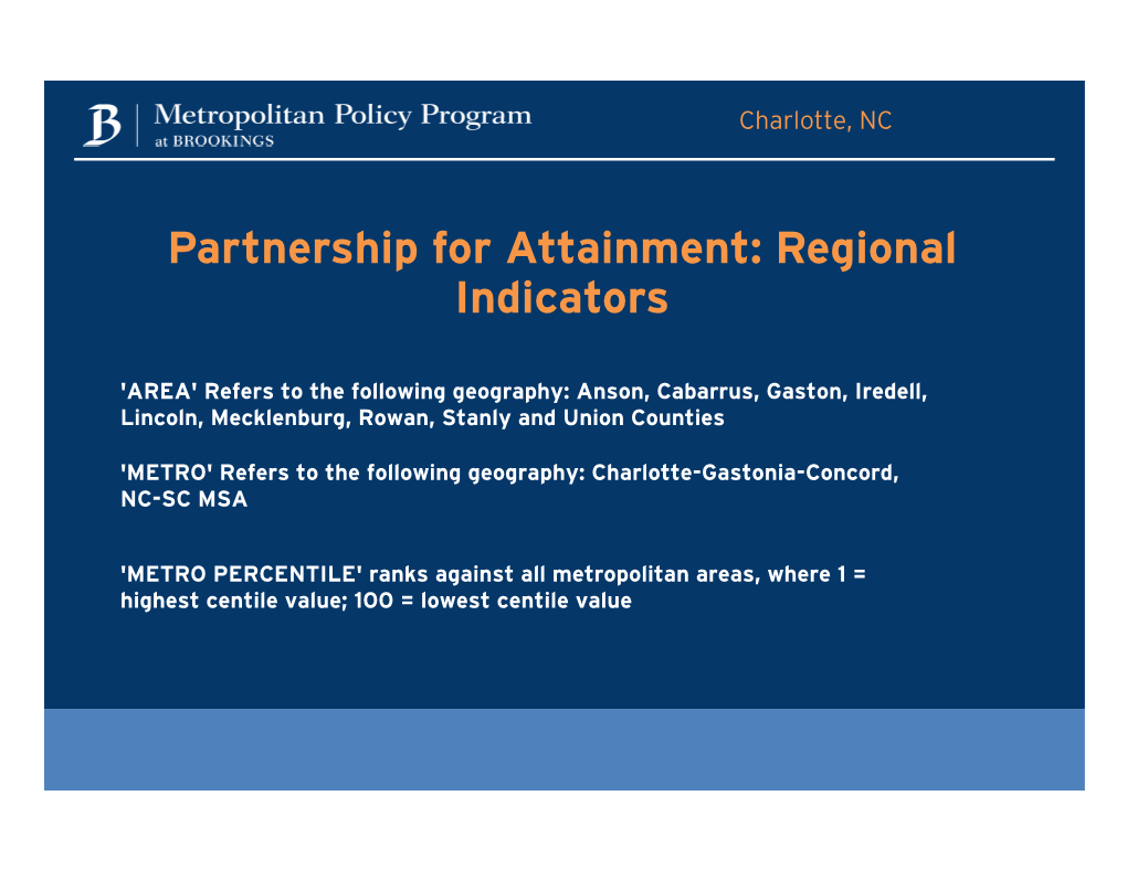 Partnership for Attainment: Regional Indicators