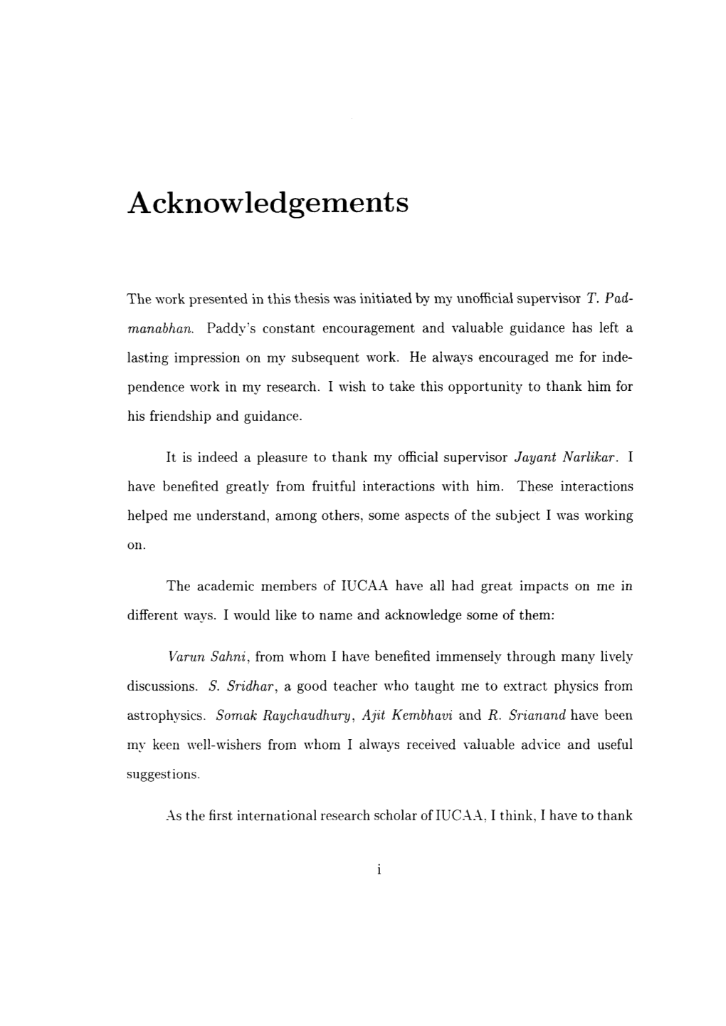 Acknowledgements