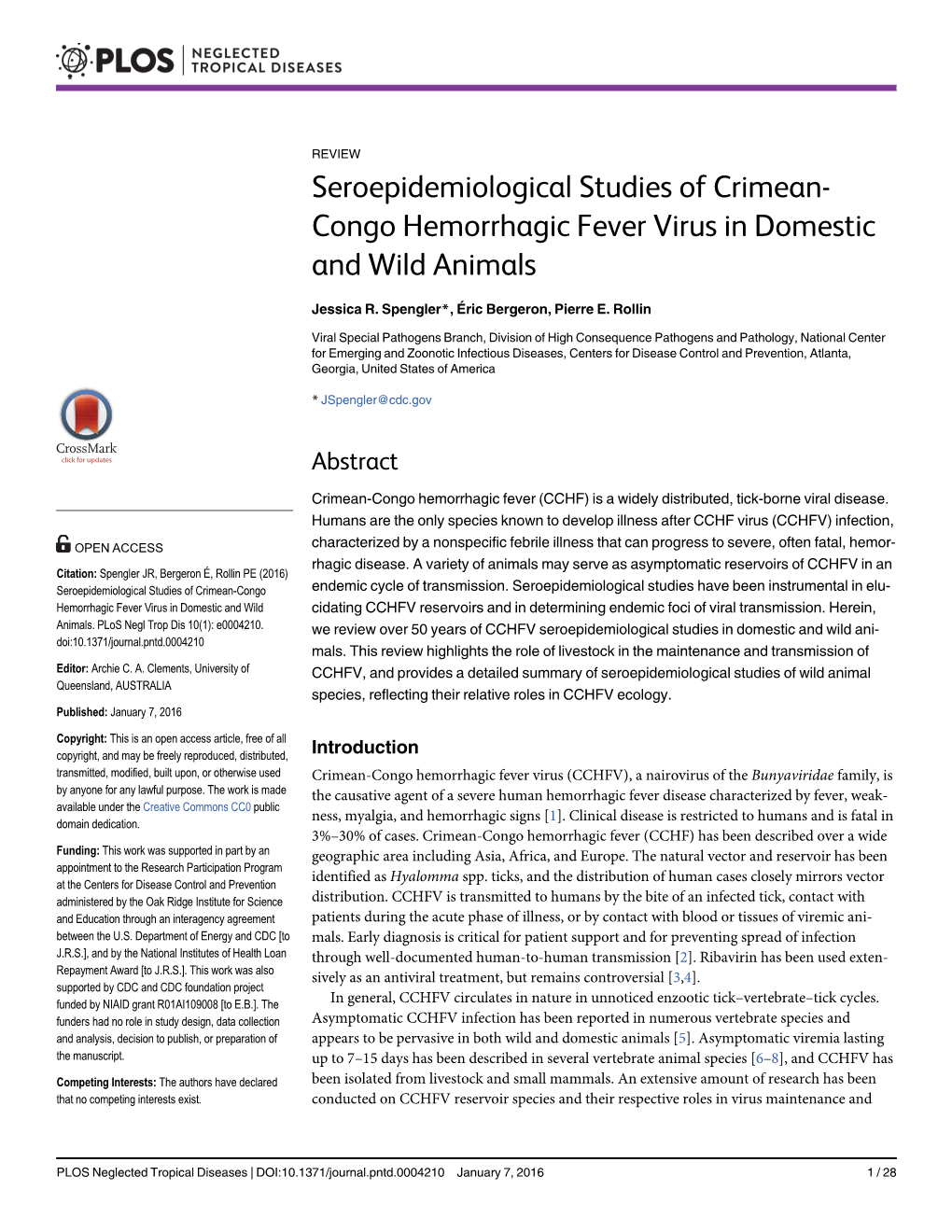 Seroepidemiological Studies of Crimean-Congo Hemorrhagic Fever Virus in Domestic and Wild Animals