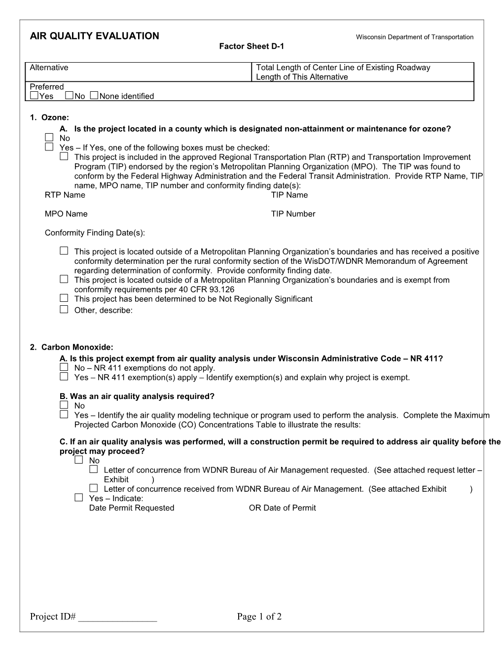 Air Quality Evaluation