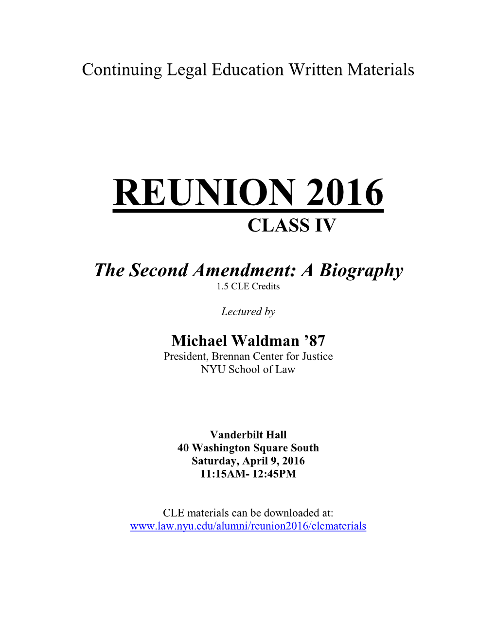 Reunion 2016 Class Iv