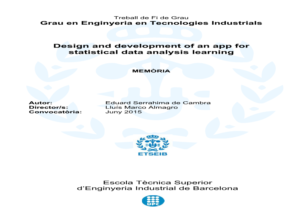 Design and Development of an App for Statistical Data Analysis Learning