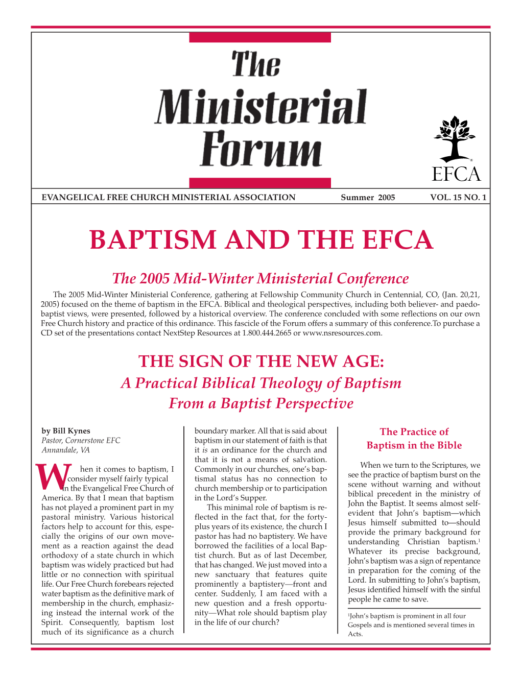 Baptism and the Efca