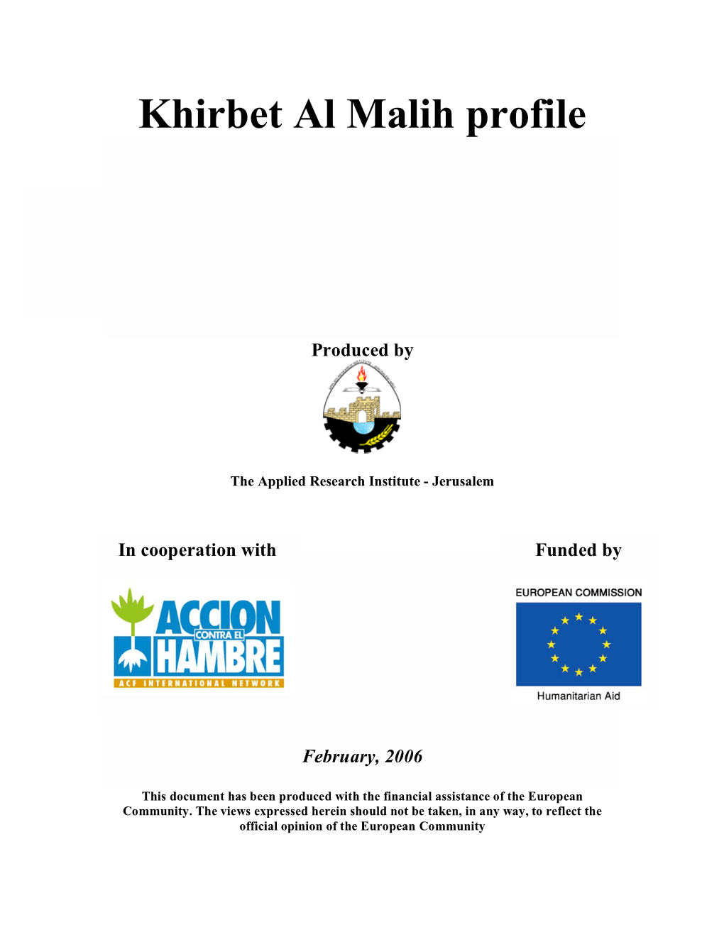 Khirbet Al Malih Profile