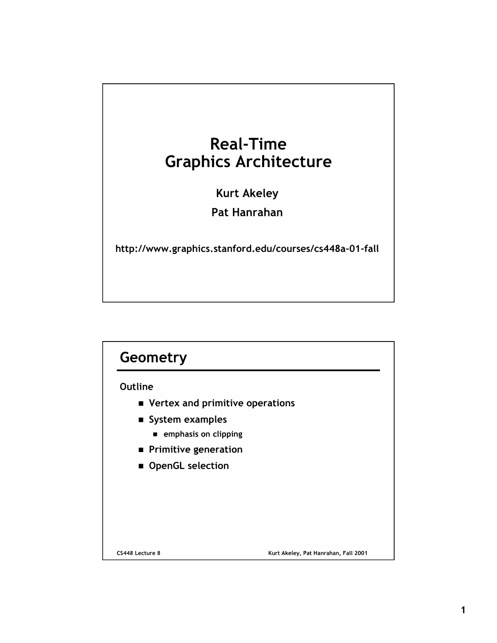 Real-Time Graphics Architecture